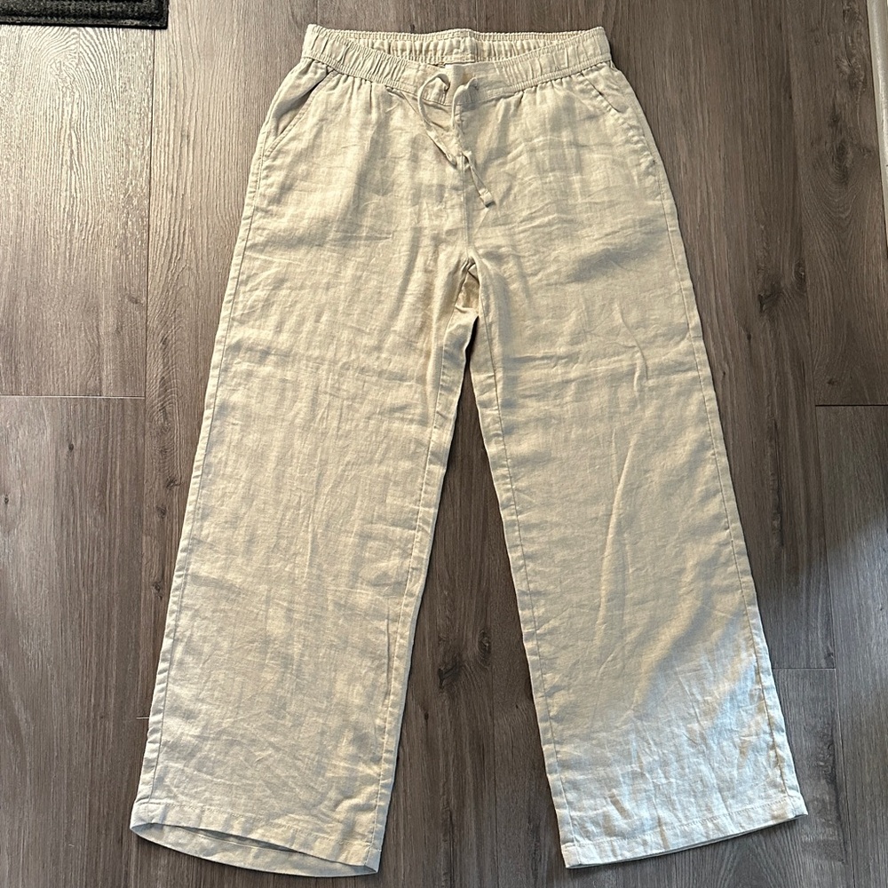Beige Linen Pants Medium New!!